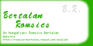 bertalan romsics business card
